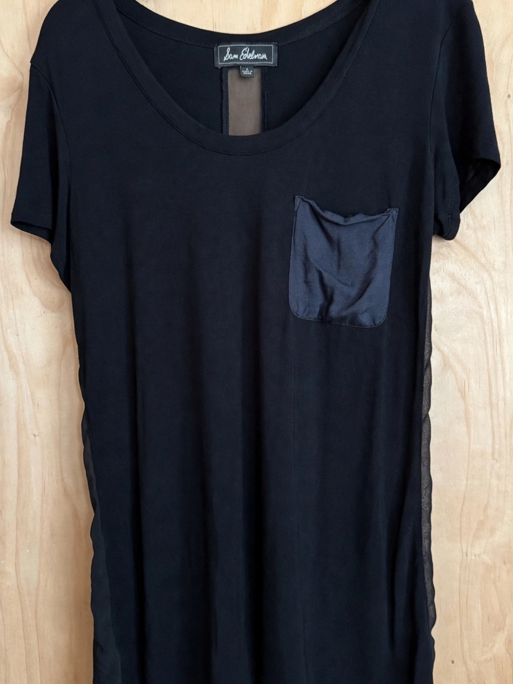 Sam Edelman Black Short Sleeve Pocket Top